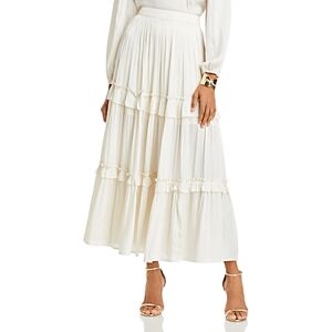 Aqua Satin Ruffled Maxi Skirt - 100% Exclusive  - Ivory - Size: Extra Largefemale