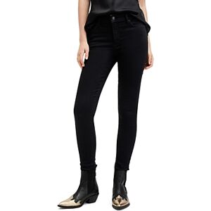 Allsaints Miller Sizeme High Rise Ankle Skinny Jeans in Black  - Black - Size: Largefemale