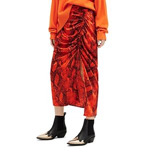 Allsaints Carla Tahoe Ruched Skirt  - Zesty Orange - Size: 6 UK/2 USfemale
