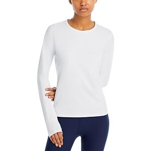 Aqua Long Sleeve Yoga Top with Thumbholes - 100% Exclusive  - White - Size: Mediumfemale