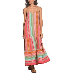 Elan Cotton Tiered Maxi Dress  - Neon Multi - Size: Extra Largefemale