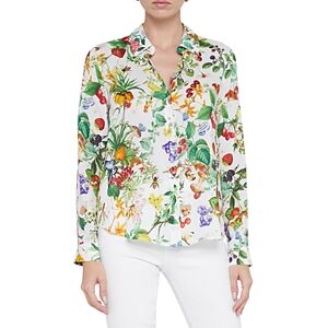 L'Agence Holly Long Sleeve Blouse  - White Multi - Size: Mediumfemale