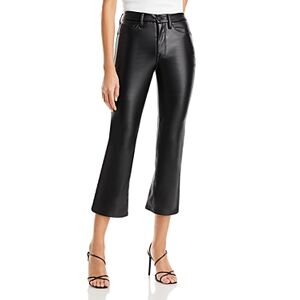 Good American Better Than Leather Mid Rise Cropped Mini Bootcut Jeans in K001  - Black - Size: 8 / 29female