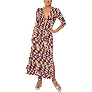 Leota Faux Wrap Maxi Dress  - Retro Stripes - Size: Largefemale