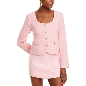 Endless Rose Tweed Scoop Neck Jacket  - Pink - Size: Largefemale