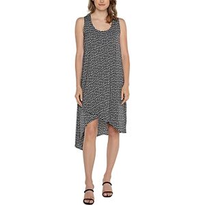 Liverpool Los Angeles U Neck Dress  - Black/ White Dot - Size: Mediumfemale