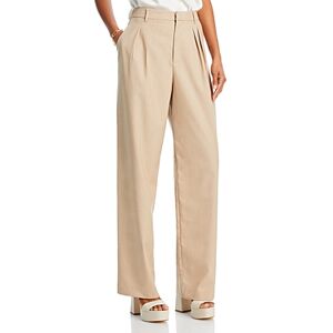 Wayf Pinstripe Pleated Trousers  - Camel - Size: Extra Largefemale