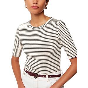 Whistles Striped Round Neck Tee  - Navy/Multi - Size: 10 UK/6 USfemale