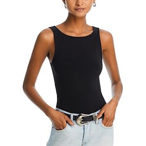 Re/Done Boat Neck Sleeveless Bodysuit  - Black - Size: Extra Smallfemale