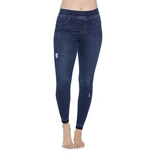 Spanx Distressed Denim Skinny Jean Leggings  - Medium Wash - Size: Smallfemale