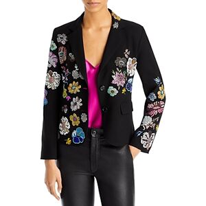 Libertine Mille Fleur Beaded Blazer  - Black - Size: Smallfemale