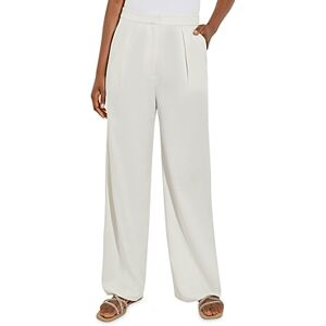 Misook Tailored Wide-Leg Stretch Twill Pant  - White - Size: Largefemale