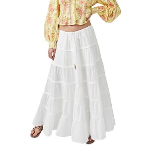 Free People Simply Smitten Maxi Skirt  - Optic White - Size: Extra Largefemale