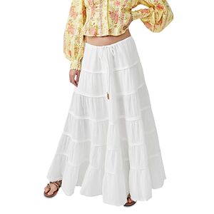 Free People Simply Smitten Maxi Skirt  - Optic White - Size: Largefemale