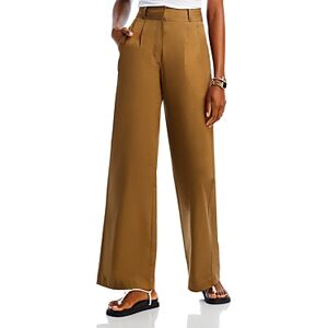 Derek Lam 10 Crosby Baxter Pleated Wide Leg Pants  - Spanish Olive - Size: 4female