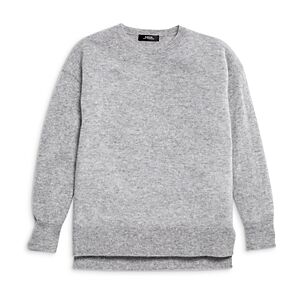 Aqua Girls' Cashmere High Low Crewneck Sweater, Big Kid - 100% Exclusive  - Light Gray - Size: Large