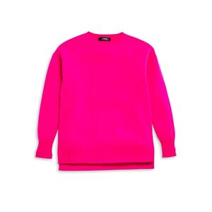 Aqua Girls' Cashmere High Low Crewneck Sweater, Big Kid - 100% Exclusive  - Neon Pink - Size: Large