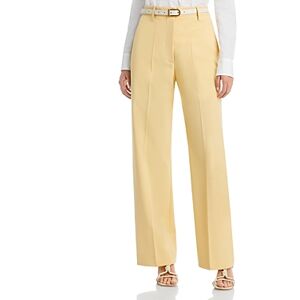 Fabiana Filippi Linen Wide Leg Pants  - Open Yellow - Size: 40 IT/4 USfemale