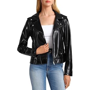 Bagatelle Patent Biker Jacket  - Black - Size: Mediumfemale