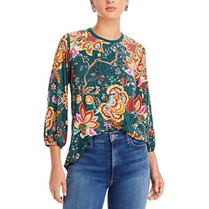 Johnny Was Orizaba Printed Puff Sleeve Top  - Multi - Size: Mediumfemale