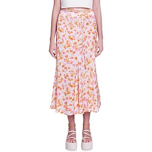 Maje Jispring Printed Skirt  - Sping Orange Flower Print - Size: 34 FR/2 USfemale