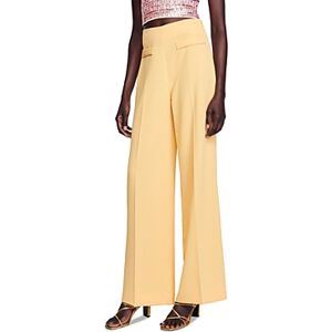 Sandro Ryanel Wide Leg Trousers  - Yellow Orange - Size: 40 FR/8 USfemale