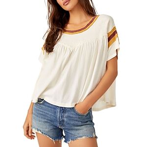 Free People Mvp Cotton Tee  - Vintage White - Size: Largefemale