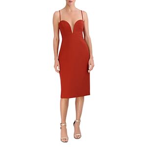 Bcbgmaxazria Plunge Neck Evening Dress  - Red Ochre - Size: 0female
