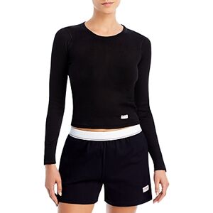 Alexander Wang Cotton Long Sleeve Tee  - Black - Size: Extra Smallfemale