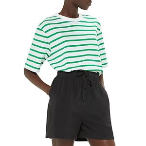 Whistles Stripe Short Sleeve Cotton Tee  - Green/Mutli - Size: Extra Smallfemale