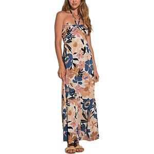 Elan Cutout Halter Maxi Dress  - Blue Polynesia - Size: Smallfemale