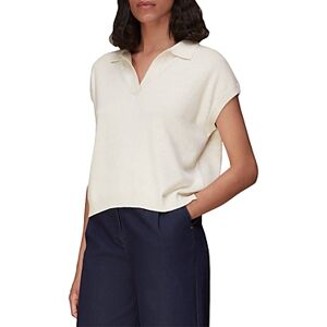 Whistles Lyla Short Sleeve Polo Shirt  - Neutral - Size: Extra Smallfemale