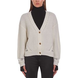 The Kooples Open Knit Detail Cardigan  - Ecru - Size: Extra Smallfemale