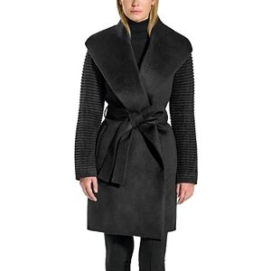 Sentaler Ribbed Sleeve Wrap Coat  - Black - Size: Extra Smallfemale