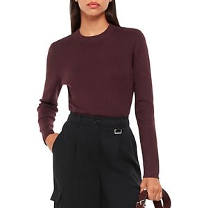 Whistles Keyhole Back Crewneck Knit Top  - Burgundy - Size: Largefemale