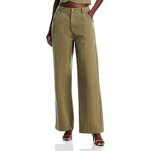 Aqua x Liat Baruch Twill Wide Leg Pants - 100% Exclusive  - Military - Size: Mediumfemale