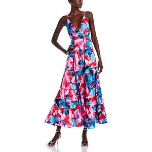 Aqua Floral Tie Back Maxi Dress - 100% Exclusive  - Pink Multi - Size: Largefemale