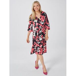 Du Jour Floral Print Wrap Front Midi Dress