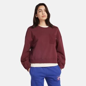 Timberland Textured Crew Sweatshirt For Women In Burgundy Burgundy, Size XS