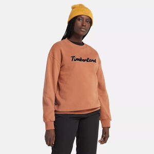 Timberland Logo Crewneck Sweatshirt For Women In Terracotta Brown, Size XXL