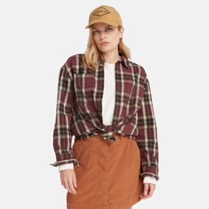 Timberland Flannel Overshirt For Women In Burgundy Burgundy, Size XS