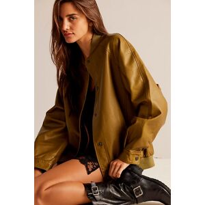 We The Free Wild Rose Vegan Leather Bomber Jacket at Free People in Lizard, Size: Small - female