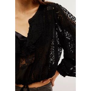FP One Naya Lace Top at Free People in Washed Black, Size: Small - female