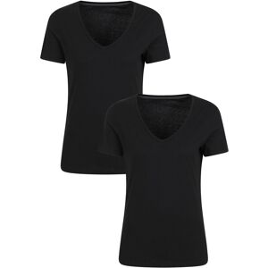 Mountain Warehouse Eden Womens Organic Short Sleeve T-Shirt 2-Pack - Black - Black - Size: 4