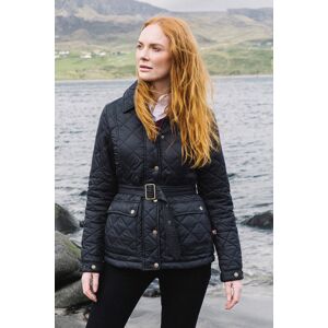 Hinter + Hobart Galloway Womens Belted Quilted Jacket - Black - Black - Size: 10