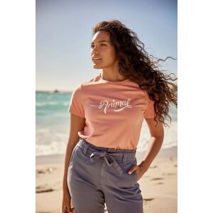 Animal Marina Womens Script Logo Organic T-Shirt - Pink - Pink - Size: 16