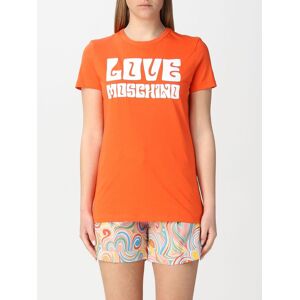 Love Moschino cotton t-shirt with logo - Size: 44 - female