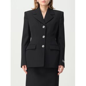 Versace single-breasted blazer with logo - Size: 42 - female