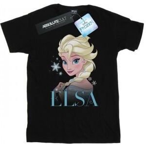 Disney Womens/Ladies Frozen Elsa Snowflake Portrait Cotton Boyfriend T-Shirt