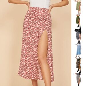 Mensa Summer Skirt printing Women Waist High Dress Elastic A-line for Dating